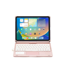 Load image into Gallery viewer, ProElite Rotatable Bluetooth TouchPad Keyboard case Cover for iPad Air 11 inch M3/M2 2025/2024, Pro 11 inch 4th/3rd Gen 2022/2021 & Air 5th/4th Gen 10.9 inch, Built-in 7-Colors Backlit, Rose Gold