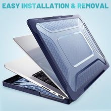 Load image into Gallery viewer, ProElite Case for MacBook Pro 14 inch Case 2025 2024 2023 2022 2021 M5/M4 M3/ A2918 A2992 M2 A2779 M1 A2442 Pro Max,Heavy Duty Honeycomb Hard Shell with Slim TPU Bumper and Fold Kickstand, Dark Blue