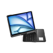 Load image into Gallery viewer, ProElite 360 Degree Rotatable Wireless Bluetooth TouchPad Keyboard Case Cover for Apple iPad Air 13 inch M3/M2 2025/2024 & iPad Pro 12.9 5th/6th Gen, Built-in 7-Colors Backlit, Black