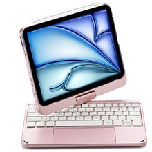 Load image into Gallery viewer, {Refurbished}ProElite Rotatable Bluetooth TouchPad Keyboard case Cover for iPad Air 11 inch M3/M2 2025/2024, Pro 11 inch 4th/3rd Gen 2022/2021 & Air 5th/4th Gen 10.9 inch, Built-in 7-Colors Backlit, Rose Gold