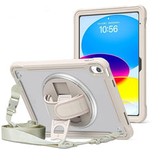 Load image into Gallery viewer, ProElite Cover for iPad (A16) 11th/10th Gen (2025/2022) Case, Rugged Shockproof Armor case for iPad 11th/10th Gen with Hand Grip and Rotating Kickstand (Transparent Back) with Should Strap, Khaki