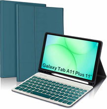 Load image into Gallery viewer, ProElite Keyboard case Cover for Samsung Galaxy Tab A11 Plus 11 inch with S Pen Holder Magnetic Detachable Wireless Bluetooth Keyboard Case, Dark Green