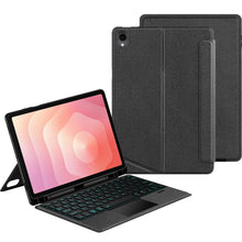 Load image into Gallery viewer, ProElite Wireless Bluetooth TouchPad Keyboard Case for Galaxy Tab S11 11 inch, Magnetic Detachable Bluetooth TouchPad Keyboard Galaxy Tab S11 11 inch with Built-in 7-Colors Backlit, Black