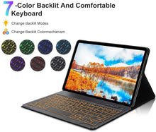 Load image into Gallery viewer, ProElite Keyboard case for Samsung Galaxy Tab S8 Ultra 14.6 inch SM-X900/ X906, Magnetic Detachable Wireless Bluetooth Keyboard Built-in 7-Colors Backlit, with S Pen Holder Dark Blue