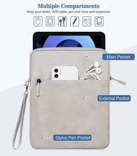 Load image into Gallery viewer, ProElite Polyester Tablet Sleeve Case Cover 6" to 8" for Amazon Kindle 6", Paperwhite 6.8", Kindle Fire, Apple iPad Mini 6/5/4/3/2/1, Lenovo M9/M8, Samsung Galaxy A9/A7 Lite Tablet, Dark Blue