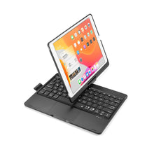 Load image into Gallery viewer, ProElite Rotatable Wireless Bluetooth TouchPad Keyboard flip case Cover for Apple iPad 10.2 inch 9th/8th/7th Generation, Built-in 7-Colors Backlit, Black