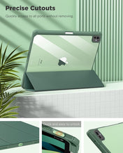 Load image into Gallery viewer, ProElite Case Cover for Apple iPad Pro 13 M4/M5 2024/2025 Cover, Transparent Smart Flip Cover for iPad Pro 13 inch M4/M5 2024/2025 with Pencil Holder, Dark Green