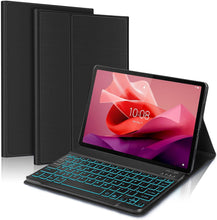 Load image into Gallery viewer, ProElite Keyboard case for Lenovo Tab P12 12.7 inch, Magnetic Detachable Wireless Bluetooth Keyboard Built-in 7-Colors Backlit, Black