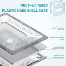 Load image into Gallery viewer, ProElite Case for MacBook Air 13.6 inch Case 2022 2023 2024 2025 Release M4/M3 A3113 M2 A2681 with Touch ID,Heavy Duty Honeycomb Hard Shell with Slim TPU Bumper and Fold Kickstand, Grey