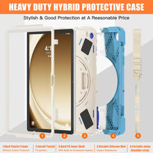 Load image into Gallery viewer, ProElite Cover for Samsung Galaxy Tab A9 Plus 11 inch Case Cover, Rugged 3 Layer Armor case Cover for Samsung Galaxy Tab A9+ 11 inch Hand Grip and Rotating Kickstand, Rainbow Blue