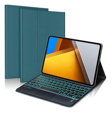 Load image into Gallery viewer, ProElite TouchPad Keyboard case for Poco Pad 12.1 inch, Magnetic Detachable Wireless Bluetooth TouchPad Keyboard Built-in 7-Colors Backlit, Dark Green