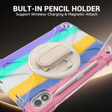 Load image into Gallery viewer, ProElite for Xiaomi Redmi Pad 2 Pro 12.1 inch Case, Rugged 3 Layer Armor case Cover for Xiaomi Redmi Pad 2 Pro 12.1 inch Case with Hand Grip and Rotating Kickstand with Shoulder Strap, Rainbow Pink