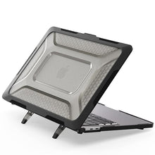 Load image into Gallery viewer, ProElite Case for MacBook Pro 13 inch Case M2 2024, 2023, 2022-2016 A2338 M1 A2251 A2289 A2159 A1989 A1708 A1706, Heavy Duty Honeycomb Hard Shell with Slim TPU Bumper and Fold Kickstand, Black