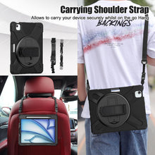 Load image into Gallery viewer, ProElite Cover for Apple iPad Air 13 inch M3/M2 2025/2024 Case, Rugged 3 Layer Armor case for Apple iPad Air 13 M3/M2 2025/2024 with Apple Pencil Holder, Hand Grip and Rotating Kickstand, Black