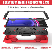 Load image into Gallery viewer, ProElite Cover for Samsung Galaxy Tab S10 Lite 10.9"/S9 Fe 10.9/S10 FE 10.9"/ S9/S8/S7 11" Cover Case, Rugged 3 Layer Armor case Cover and Rotating Kickstand, Red