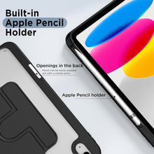Load image into Gallery viewer, ProElite for Apple iPad (A16) 11th/10th Generation (2025/2022) Cover, 360 Degree Rotatable Smart Flip Cover for Apple iPad 11th/10th Gen, Transparent Back case Cover with Pencil Holder, Black