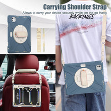 Load image into Gallery viewer, ProElite Cover for Apple iPad Pro 11 2024/2025 M4/M5 Case, Rugged 3 Layer Armor case Cover for iPad Pro 11 inch M4/M5 2024/2025 with Apple Pencil Holder, Shoulder Strap and Kickstand, Cornflower Blue