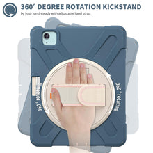 Load image into Gallery viewer, ProElite Rugged 3 Layer Armor case for Apple iPad Air 11 M3/M2 2025/2024/iPad Air 5th/4th Gen 10.9/iPad Pro 11 4th/3rd Gen with Apple Pencil Holder, Hand Grip and Rotating Kickstand, Cornflower Blue