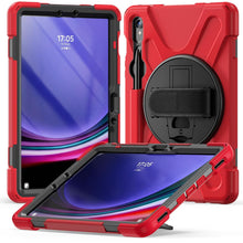 Load image into Gallery viewer, ProElite Cover for Samsung Galaxy Tab S10 Lite 10.9"/S9 Fe 10.9/S10 FE 10.9"/ S9/S8/S7 11" Cover Case, Rugged 3 Layer Armor case Cover and Rotating Kickstand, Red