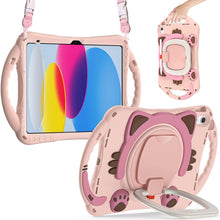 Load image into Gallery viewer, ProElite Tough Kids case Cover for Apple iPad (A16) 11th/10th Gen (2025/2022) with Rotating Kickstand and Shoulder Strap, Pink