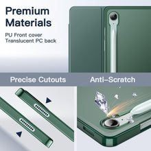 Load image into Gallery viewer, ProElite Cover for Samsung Galaxy Tab S10 Lite 10.9"/ Tab S9 FE 10.9 inch/Tab S10 FE/Tab S9 11 inch Case Cover, Smart Flip Case Cover Translucent Back with S Pen Holder, Dark Green