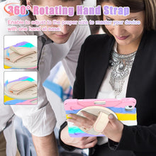 Load image into Gallery viewer, ProElite Cover for Apple iPad Air 13 inch M3/M2 2025/2024 Case, Rugged 3 Layer Armor case for Apple iPad Air 13 M3/M2 2025/2024 with Apple Pencil Holder, Hand Grip and Rotating KickStand, Rainbow Pink