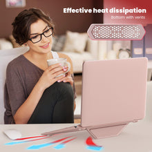 Load image into Gallery viewer, ProElite Case for MacBook Air 13 inch M2 2025/2024 M1 2021 2020 Release A2337 A2179 A1932 Model Touch ID, Slim Leather case with Foldable Stand, Pink