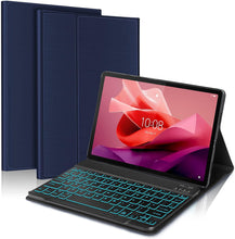 Load image into Gallery viewer, ProElite Keyboard case for Lenovo Tab P12 12.7 inch, Magnetic Detachable Wireless Bluetooth Keyboard Built-in 7-Colors Backlit, Dark Blue