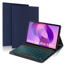Load image into Gallery viewer, ProElite Keyboard Case Cover for Lenovo Idea Tab Pro 12.7 inch 2025 Magnetic Detachable Wireless Bluetooth Keyboard with Built-in 7-Colors Backlit, Dark Blue