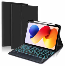 Load image into Gallery viewer, ProElite TouchPad Keyboard case for Xiaomi Redmi Pad 2 Pro 12.1 inch, Magnetic Detachable Wireless Bluetooth TouchPad Keyboard Built-in 7-Colors Backlit with Pen Holder, Black