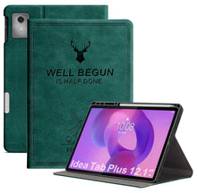 Load image into Gallery viewer, ProElite Cover for Lenovo Idea Tab Plus 12.1 inch 2025 Case Cover, Deer Smart Flip Case Cover for Lenovo Idea Tab Plus 12.1 inch 2025 Tablet with Pen Holder, Dark Green