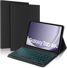 Load image into Gallery viewer, ProElite Keyboard case for Samsung Galaxy Tab A9 Plus 11 inch, Magnetic Detachable Wireless Bluetooth Keyboard Built-in 7-Colors Backlit, Black
