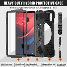 Load image into Gallery viewer, ProElite Cover for Lenovo idea Tab 11 inch 2025 Cover Case, Rugged 3 Layer Armor case Cover for Lenovo idea Tab 11 inch 2025 with Hand Grip & Rotating Kickstand with Shoulder Strap, Black