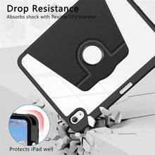 Load image into Gallery viewer, ProElite for Apple iPad (A16) 11th/10th Generation (2025/2022) case Cover, 360 Degree Rotatable Smart Flip Cover for Apple iPad 11th/10th Gen, Transparent Back with Pencil Holder, Black