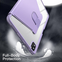 Load image into Gallery viewer, ProElite Rotating Case for Apple iPad Pro 13 inch 2024/2025 M4/M5 with Pencil Holder, 360 Degree Rotation Protective Stand Cover Clear Back for iPad Pro 13 M4/M5 2024/2025, Auto Wake/Sleep, Lavender