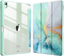 Load image into Gallery viewer, ProElite Case Cover for Apple iPad Air 13 inch M4/M3/M2 2026/2025/2024 Cover, Transparent Smart Flip Cover for iPad Air 13 inch M4/M3/M2 2026/2025/2024 with Pencil Holder, Marble Green