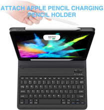 Load image into Gallery viewer, ProElite Detachable Wireless Bluetooth Keyboard case Cover for Apple iPad Air 11 inch 2024 M2, Pro 11 4th/3rd Gen 2022/2021 & iPad Air 5th/4th Gen 10.9 inch with Pencil Holder, Black