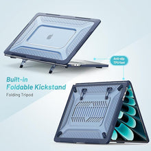 Load image into Gallery viewer, ProElite Case for MacBook Air 15 Case 2023 2024 2025 Release M4 M3 A3114 M2 A2941 with Liquid Retina Display & Touch ID,Heavy Duty Honeycomb Hard Shell with Slim TPU Bumper & Fold Kickstand, Dark Blue