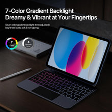 Load image into Gallery viewer, ProElite Keyboard Case for iPad 11th Gen A16 & 10th Gen 10.9" – Multi-Touch Trackpad, 7-Color Backlit Magic-Style Keyboard – Floating Magnetic Stand – Black