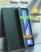 Load image into Gallery viewer, ProElite Case Cover for Apple iPad Air 13 2025/2024 M3/M2 Cover, Smart Flip Case for Apple iPad Air 13 inch M3/M2 with Pencil Holder, Translucent Back, Dark Green