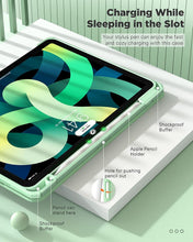 Load image into Gallery viewer, ProElite Case for iPad Air 11 Inch M3/M2 2025/2024, iPad Air 10.9 inch 5th/4th Gen & iPad Pro 11 inch 4th/3rd Gen 2022 case Cover, Transparent Smart Flip Cover with Pencil Holder, Light Green