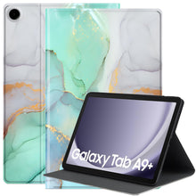 Load image into Gallery viewer, ProElite Book Cover Case for Galaxy Tab A9 Plus 11 inch Cover, Smart flip case Book Cover for Samsung Galaxy Tab A9+ 11 inch, Marble Green