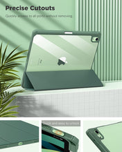 Load image into Gallery viewer, ProElite Case for iPad Air 11 Inch M3/M2 2025/2024, iPad Air 10.9 inch 5th/4th Gen & iPad Pro 11 inch 4th/3rd Gen 2022 case Cover, Transparent Smart Flip Cover with Pencil Holder, Dark Green