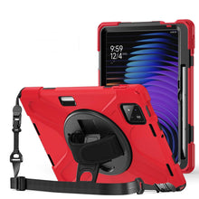 Load image into Gallery viewer, ProElite Cover for Xiaomi Mi Pad 7/7 Pro 11.2 inch Case, Rugged 3 Layer Armor case Cover for Xiaomi Mi Pad 7/7 Pro with Hand Grip and Rotating Kickstand with Shoulder Strap & Pen Holder, Red