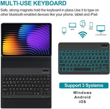 Load image into Gallery viewer, ProElite Keyboard case for Xiaomi Mi Pad 8/8 Pro 11.2 inch, Magnetic Detachable Wireless Bluetooth Keyboard Mi Pad 8/8 Pro 11.2 inch with Pen Holder Built-in 7-Colors Backlit, Dark Blue