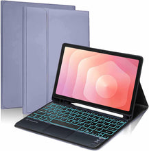 Load image into Gallery viewer, ProElite TouchPad Keyboard case for Samsung Galaxy Tab S11 11 inch with Pen Holder, Magnetic Detachable Wireless Bluetooth TouchPad Keyboard Built-in 7-Colors Backlit, Lavender
