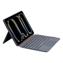 Load image into Gallery viewer, ProElite Wireless Bluetooth TouchPad Keyboard Case for Apple iPad Pro 11 inch M4/M5 2024/2025, Magnetic Detachable Wireless TouchPad Keyboard Case Built-in 7-Colors Backlit, Grey