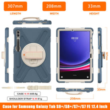 Load image into Gallery viewer, ProElite Cover for Galaxy Tab S9+/ S9 FE+/S10+ Case, Rugged 3 Layer Armor case for Samsung Tab S9 Plus/S8 Plus/S7 Plus/S7 FE/S10+ 12.4 inch with S Pen Holder and Rotating Kickstand, Cornflower Blue