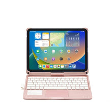 Load image into Gallery viewer, {Refurbished }ProElite Rotatable Wireless Bluetooth TouchPad Keyboard flip case Cover for Apple iPad (A16) 11th/10th Generation 2025/2022, Built-in 7-Colors Backlit, Rose Gold