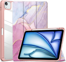 Load image into Gallery viewer, ProElite Case Cover for Apple iPad Air 13 inch M4/M3/M2 2026/2025/2024 Cover, Transparent Smart Flip Cover for iPad Air 13 inch M4/M3/M2 2026/2025/2024 with Pencil Holder, Marble Pink